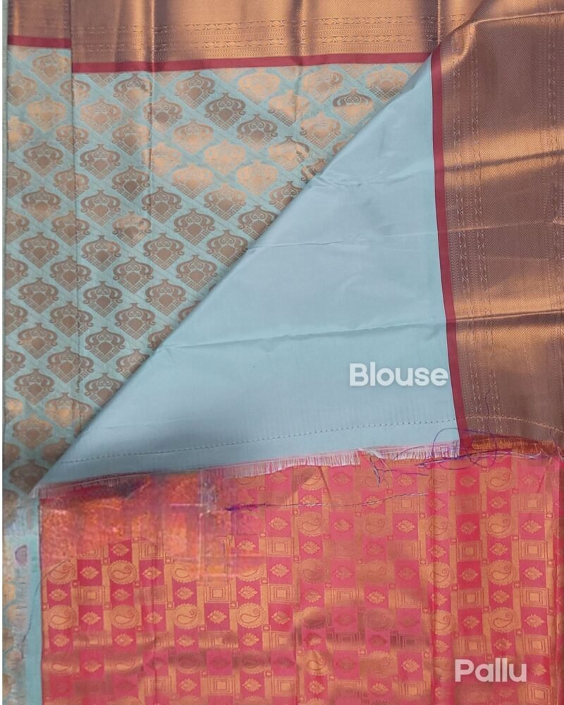 Graceful Grey & Copper Silk Saree - Image 4