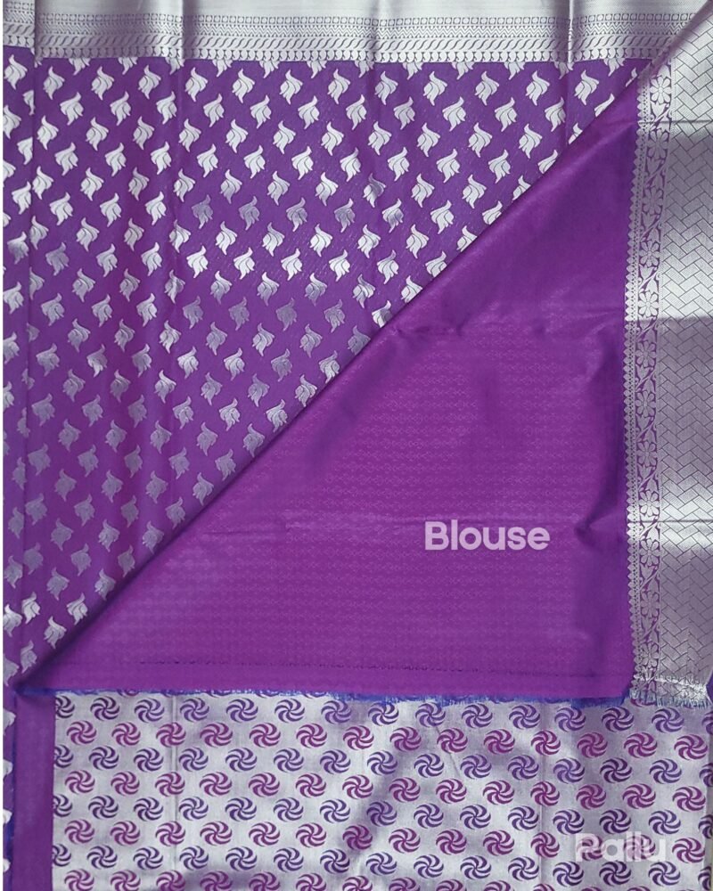 Elegant Violet Silk Saree – A Blend of Modern Sophistication - Image 4