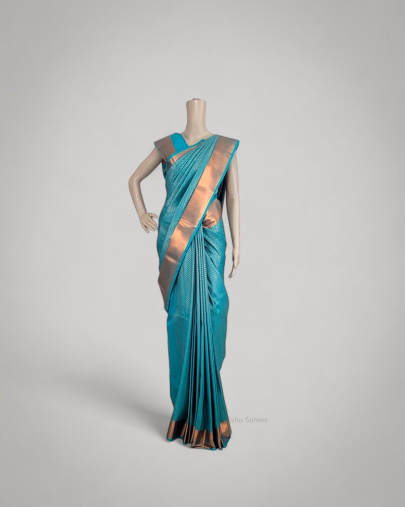 Elegant Light Green Silk Saree – A Blend of Modern Sophistication